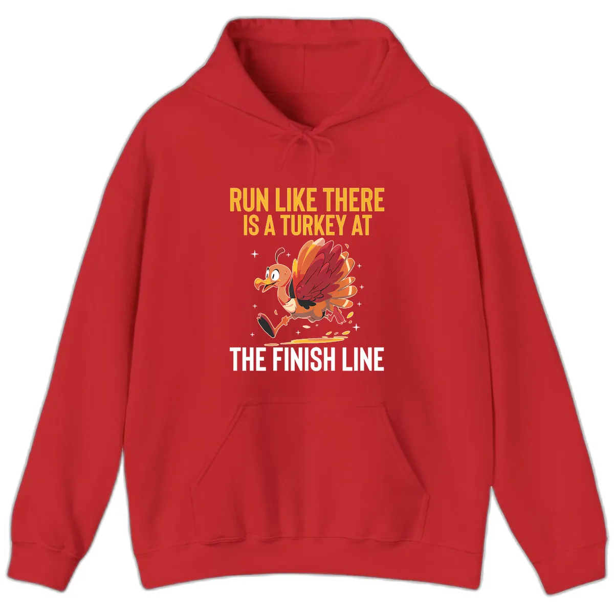 Run Like There Is A Turkey At The Finish Line Hoodie in Red