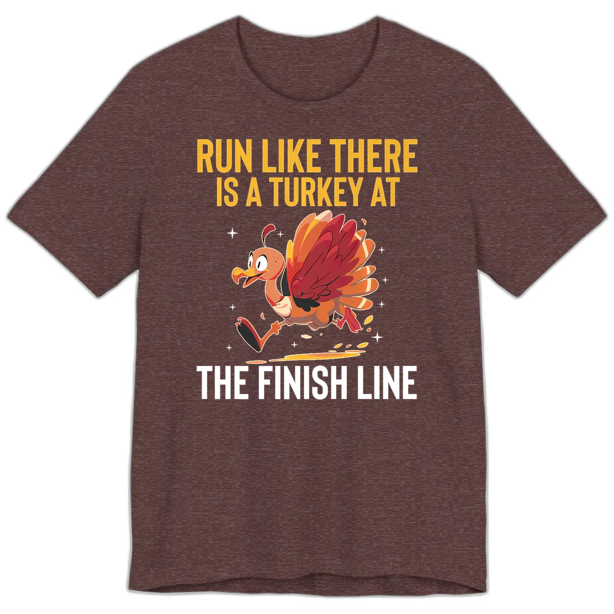 Run Like There Is A Turkey At The Finish Line Premium T-Shirt in Heather Maroon