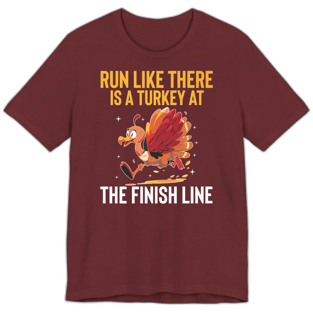 Run Like There Is A Turkey At The Finish Line Premium T-Shirt in Heather Cardinal