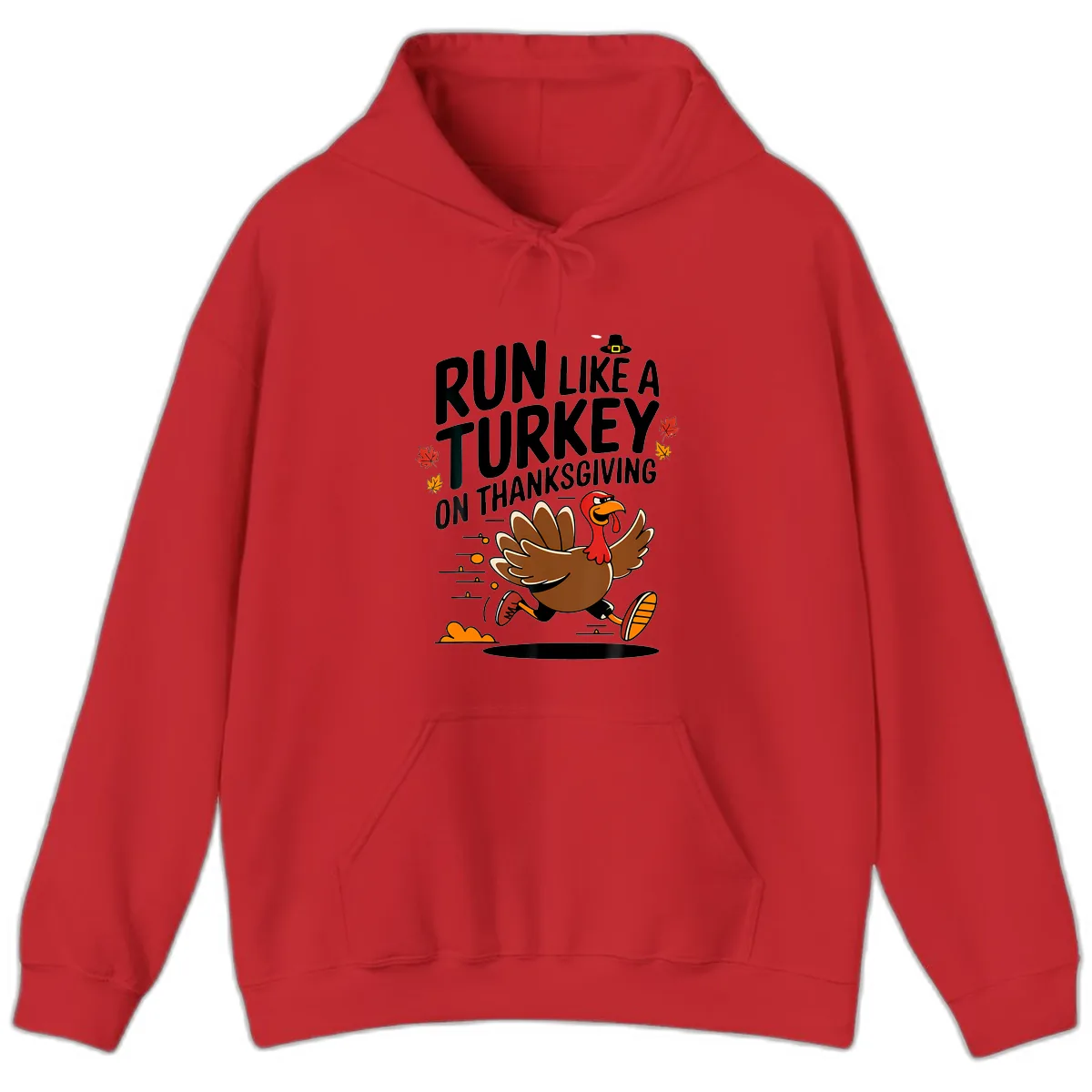 Run Like A Turkey On Thanksgiving Hoodie in Red