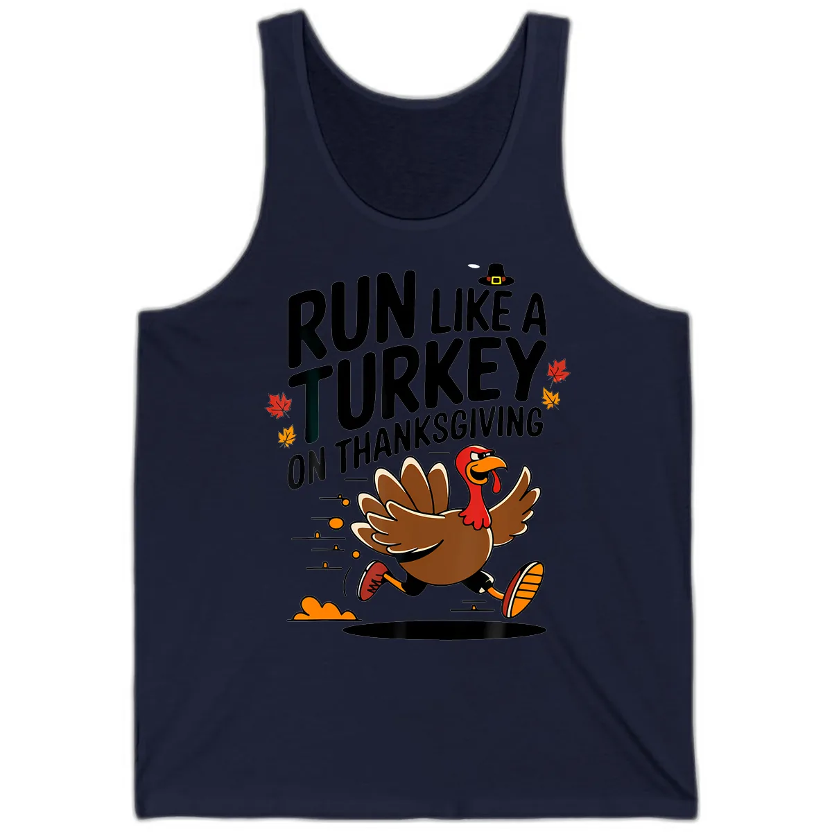 Run Like A Turkey On Thanksgiving Tank in Navy