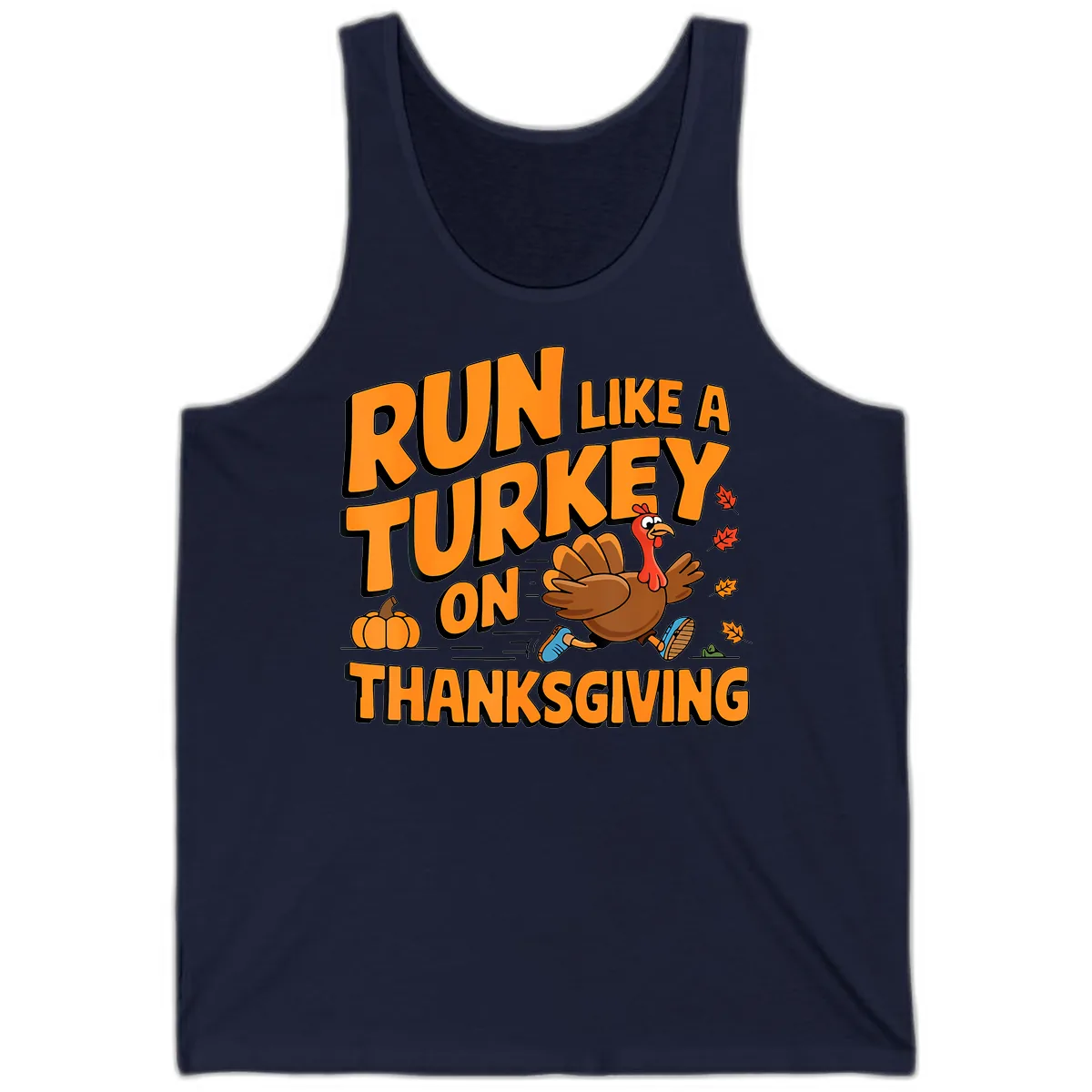 Run Like A Turkey On Thanksgiving Tank in Navy