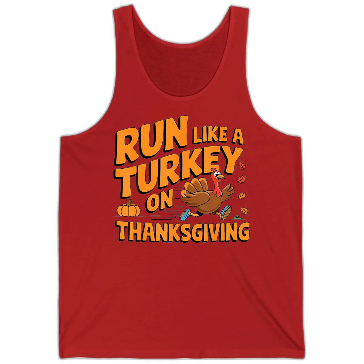 Run Like A Turkey On Thanksgiving Tank in Red