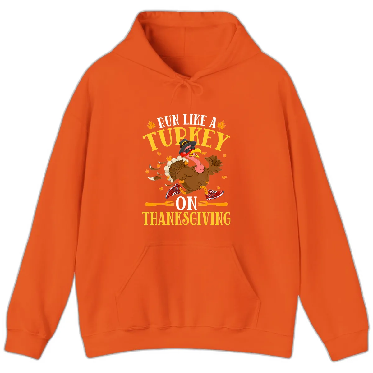 Run Like A Turkey On Thanksgiving Hoodie in Orange