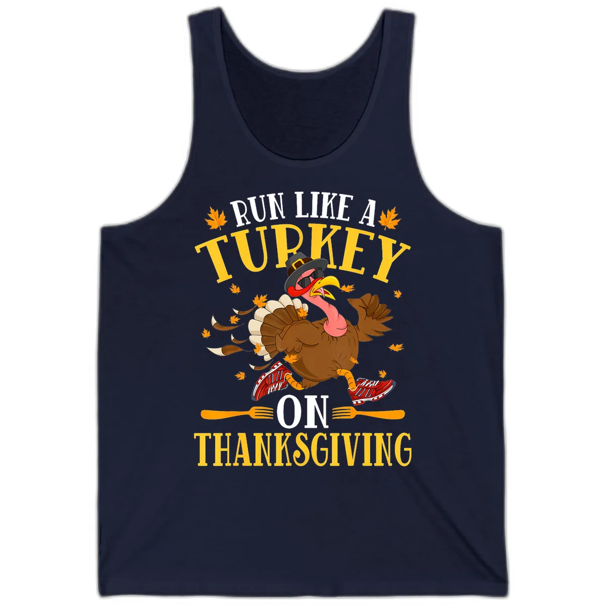 Run Like A Turkey On Thanksgiving Tank in Navy