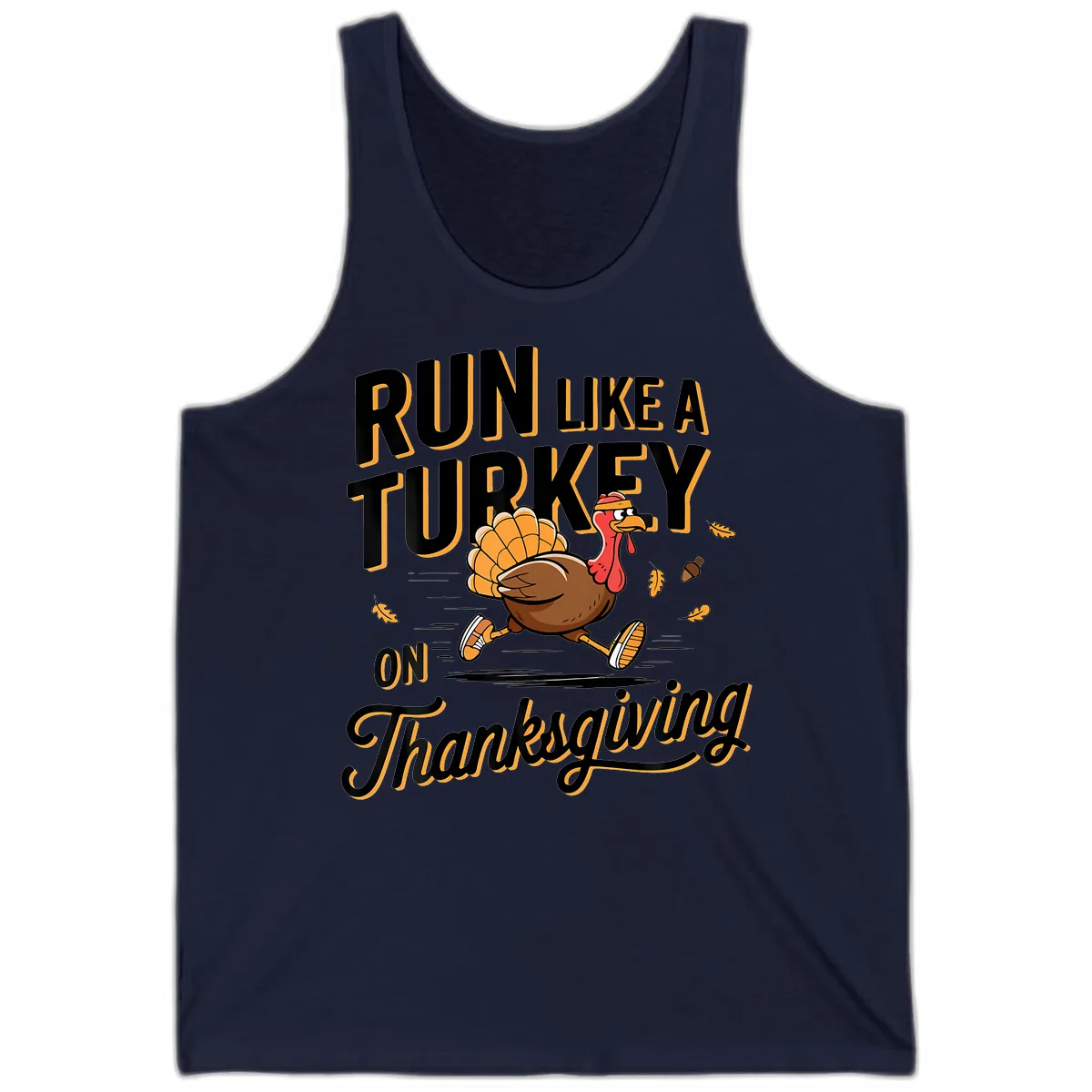 Run Like A Turkey On Thanksgiving Tank in Navy