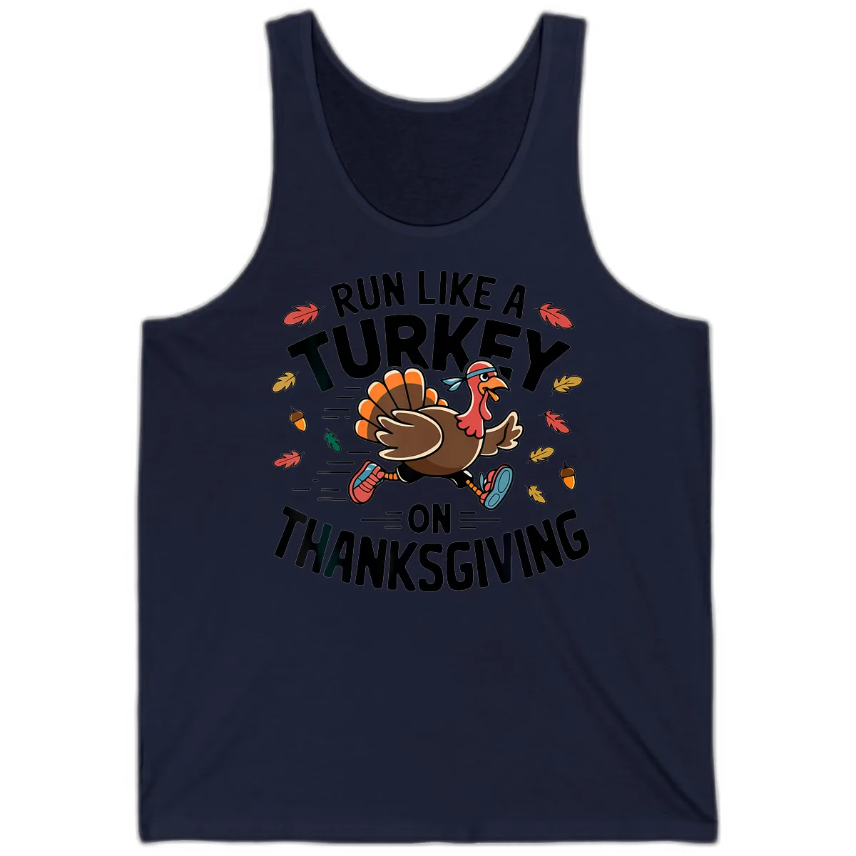 Run Like A Turkey On Thanksgiving Tank in Navy