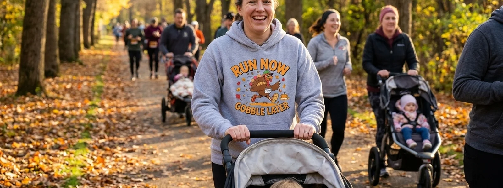Strolling the Trot: Pushing the Stroller on Race Day - Turkey Trot Shirts