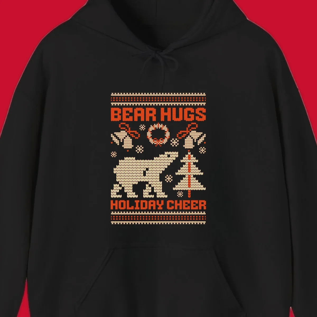 Bear hugs holiday cheer polar bear Christmas design.