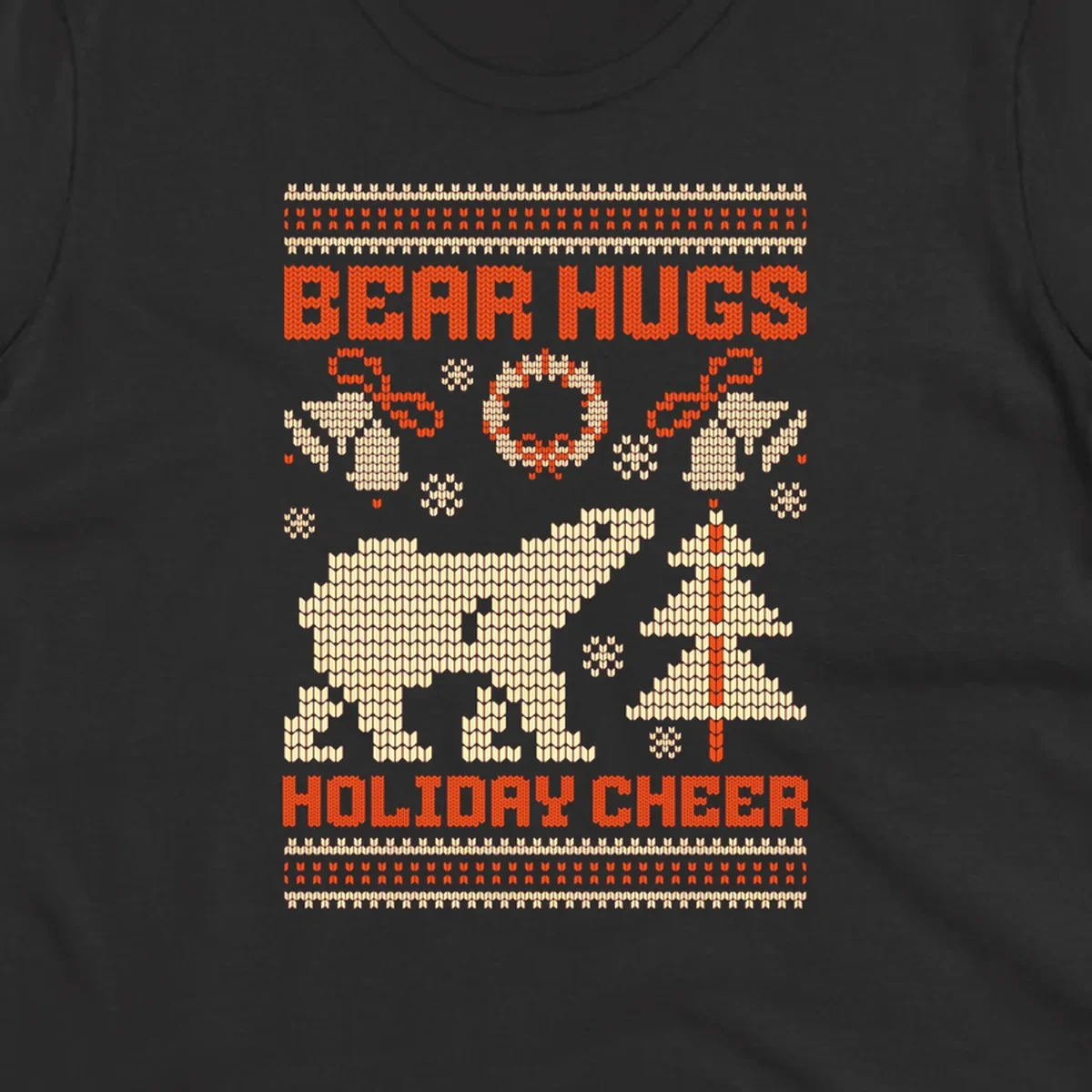 Bear hugs holiday cheer polar bear Christmas design.