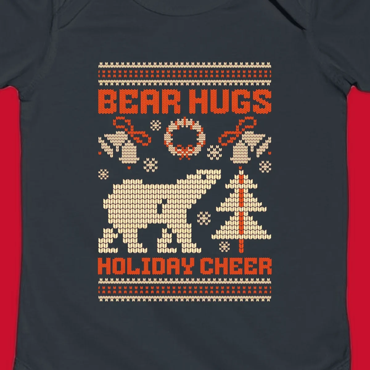 Bear hugs holiday cheer polar bear Christmas design.