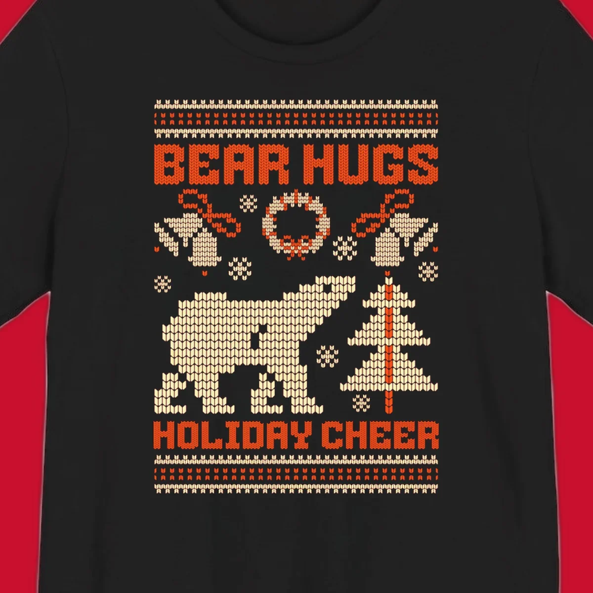 Bear hugs holiday cheer polar bear Christmas design.