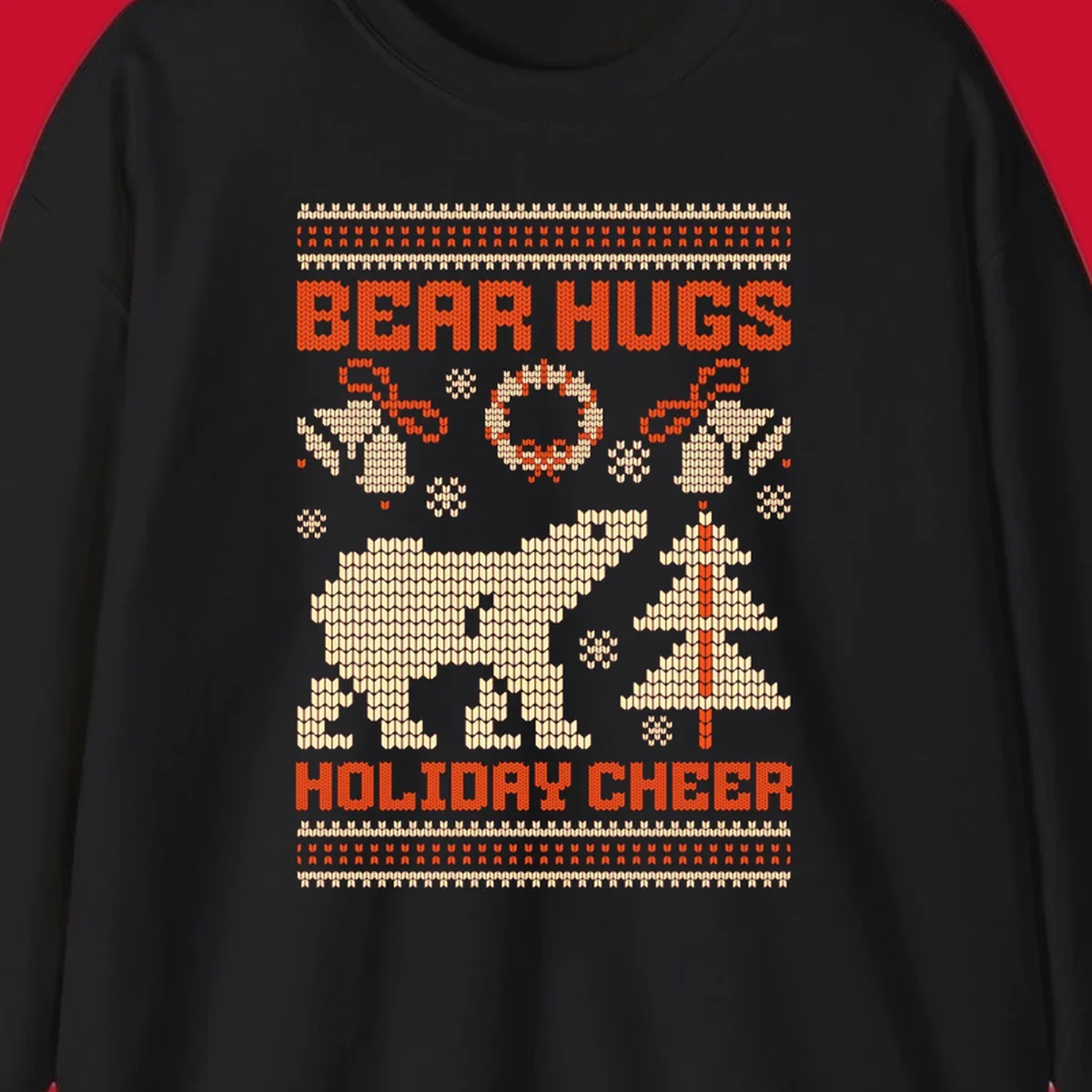 Bear hugs holiday cheer polar bear Christmas design.