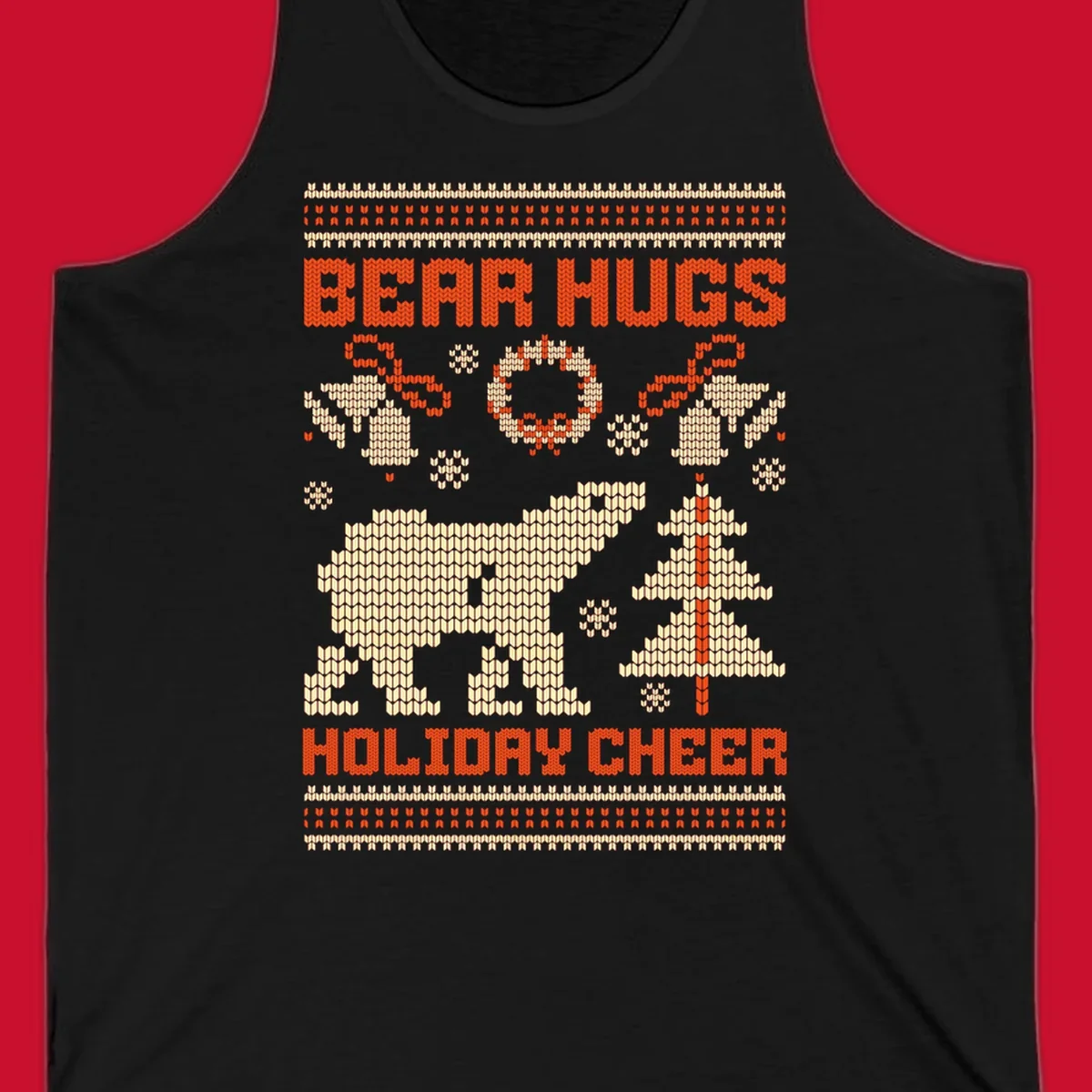 Bear hugs holiday cheer polar bear Christmas design.