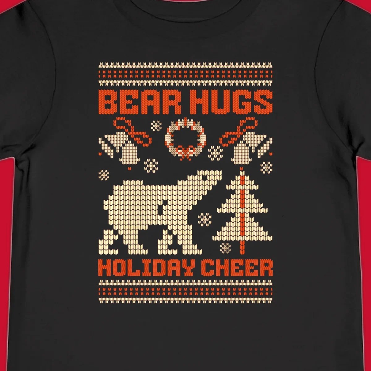 Bear hugs holiday cheer polar bear Christmas design.