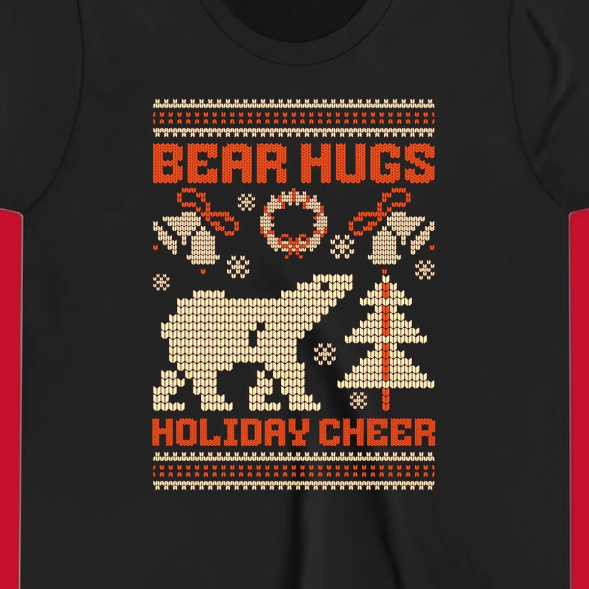 Bear hugs holiday cheer polar bear Christmas design.