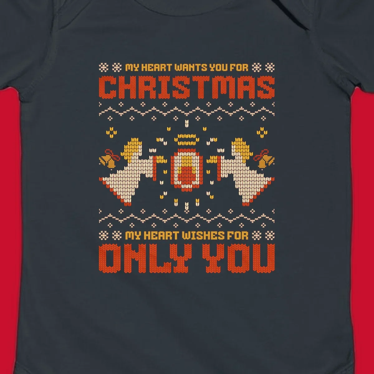 Christmas angel wish design with text and festive motifs.