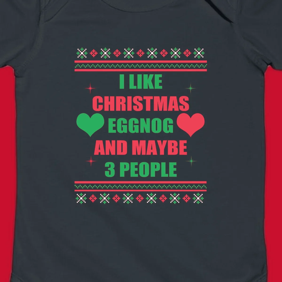 Christmas eggnog and maybe 3 people text design with hearts and festive border. Christmas-eggnog-people.