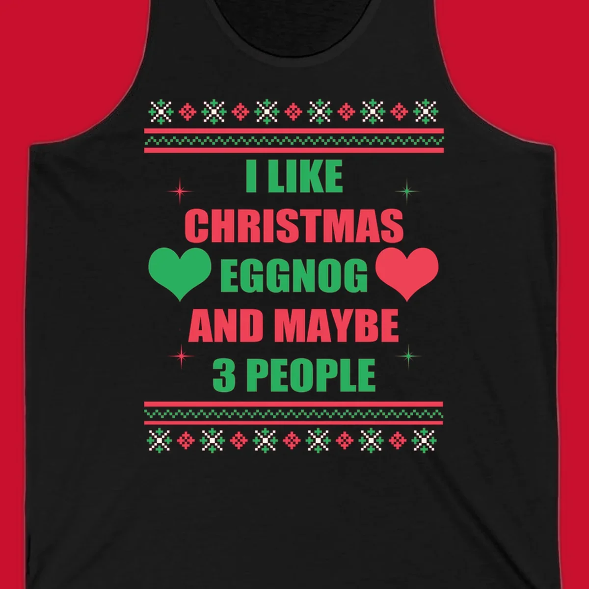 Christmas eggnog and maybe 3 people text design with hearts and festive border. Christmas-eggnog-people.
