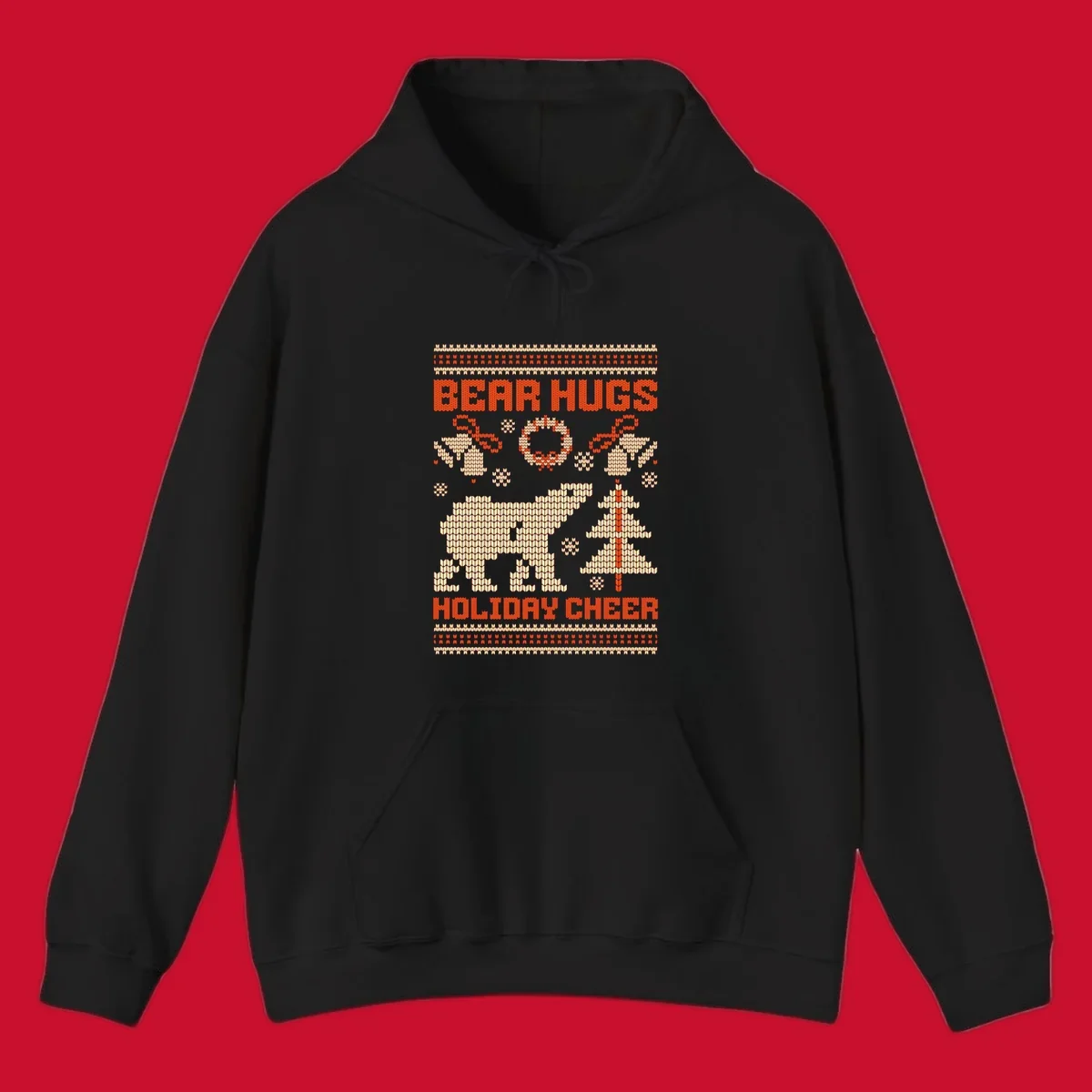 Bear hugs holiday cheer polar bear Christmas design.