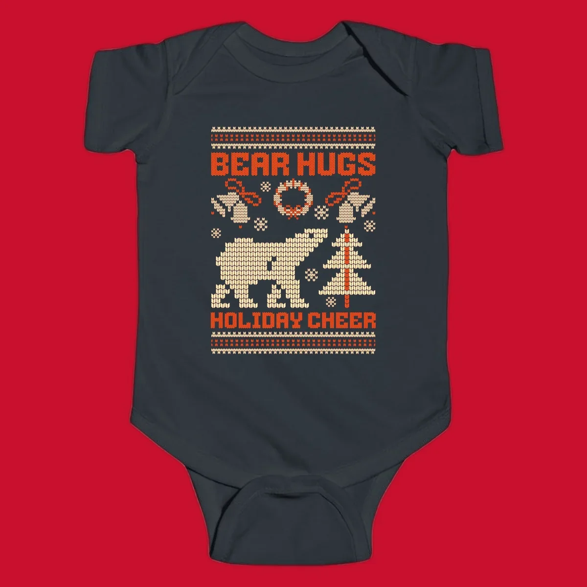 Bear hugs holiday cheer polar bear Christmas design.