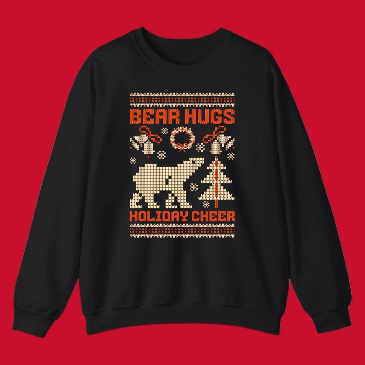 Bear hugs holiday cheer polar bear Christmas design.