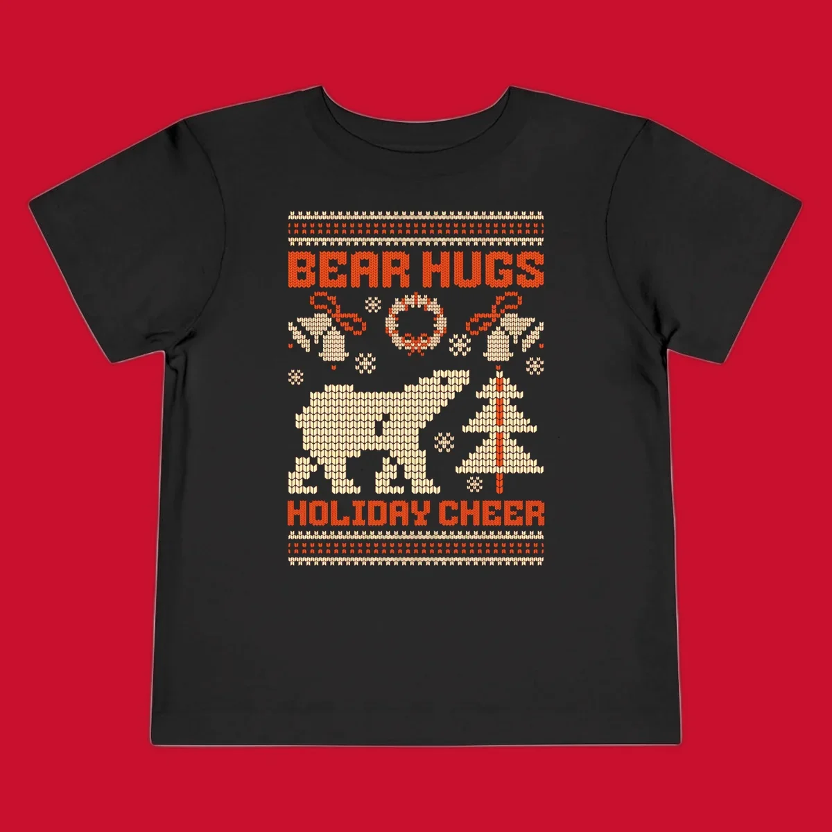 Bear hugs holiday cheer polar bear Christmas design.