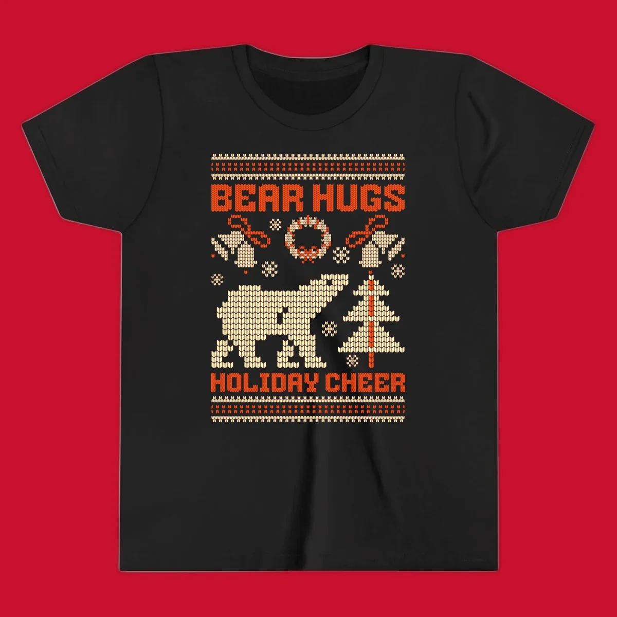 Bear hugs holiday cheer polar bear Christmas design.