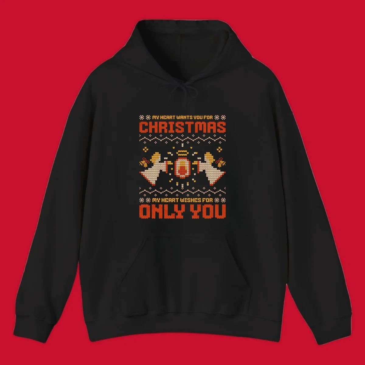 Christmas angel wish design with text and festive motifs.