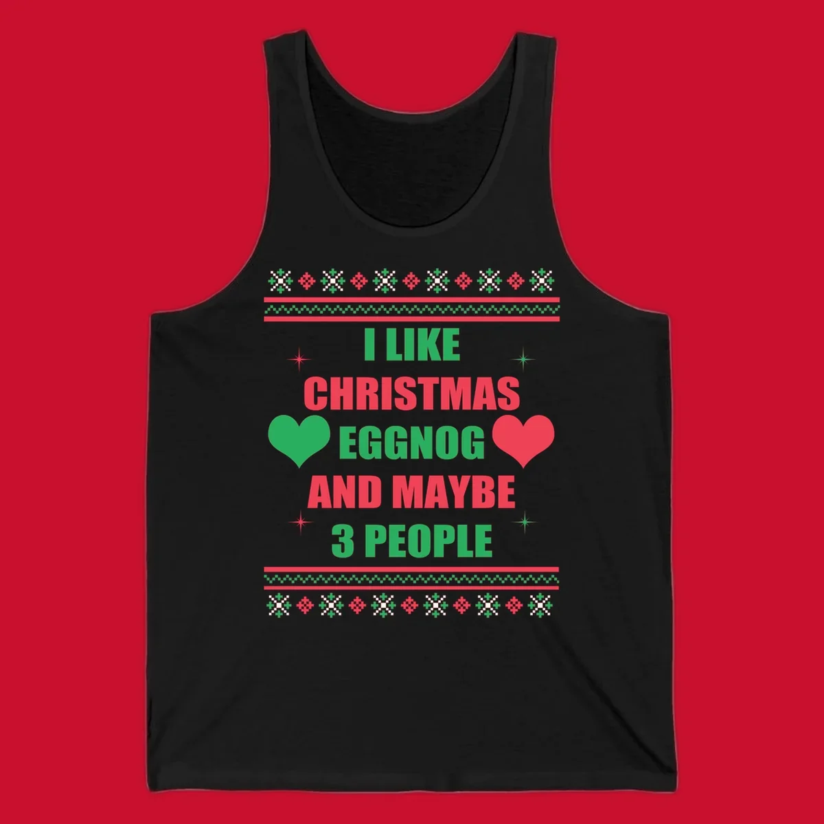 Christmas eggnog and maybe 3 people text design with hearts and festive border. Christmas-eggnog-people.