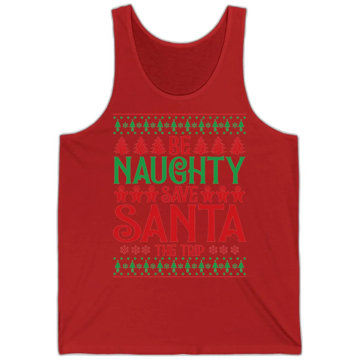 Be Naughty Save Santa The Trip Tank in Red