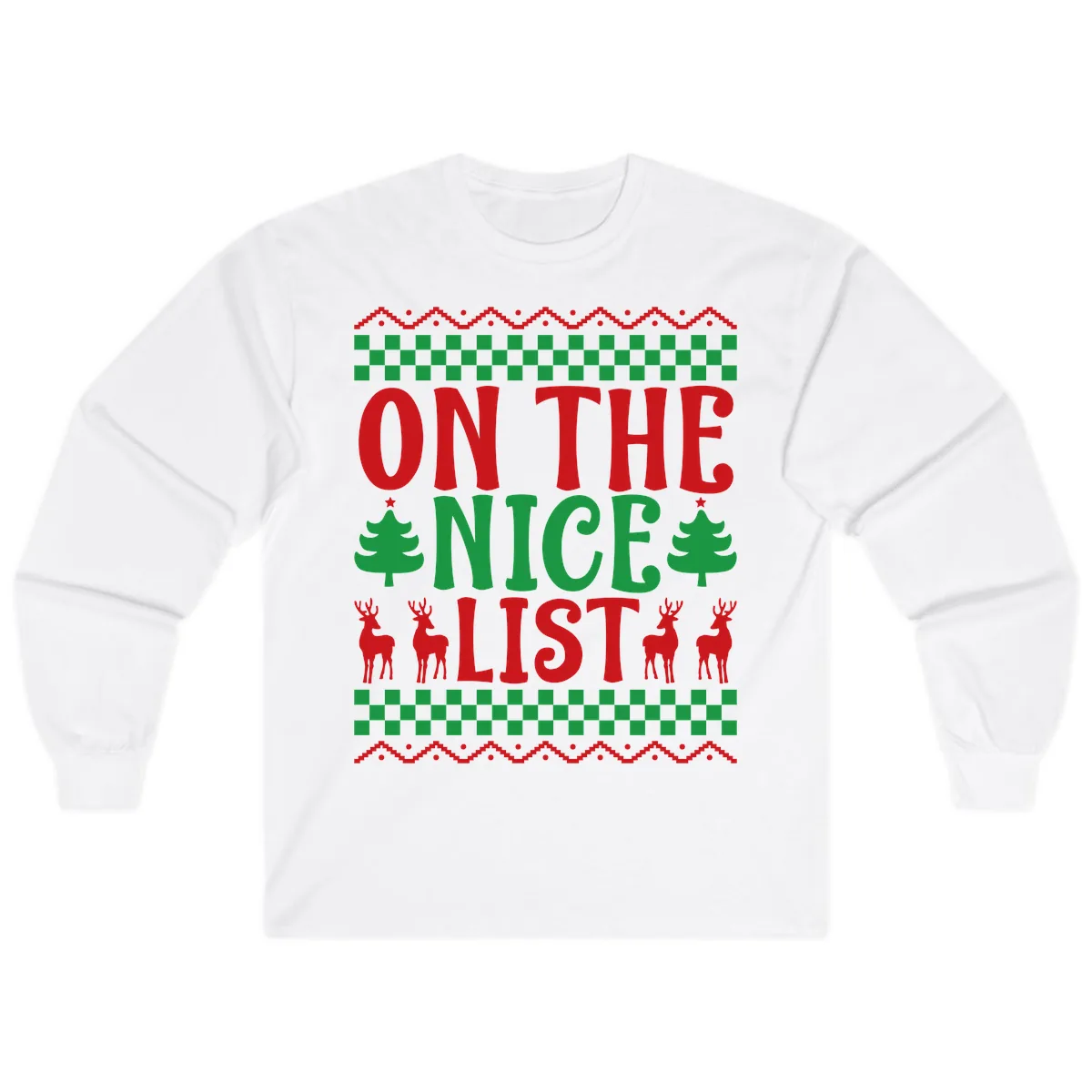 On The Nice List Christmas Long Sleeve in White