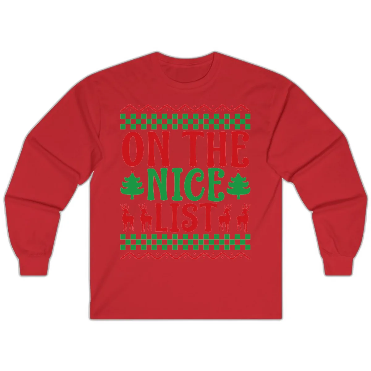 On The Nice List Christmas Long Sleeve in Red