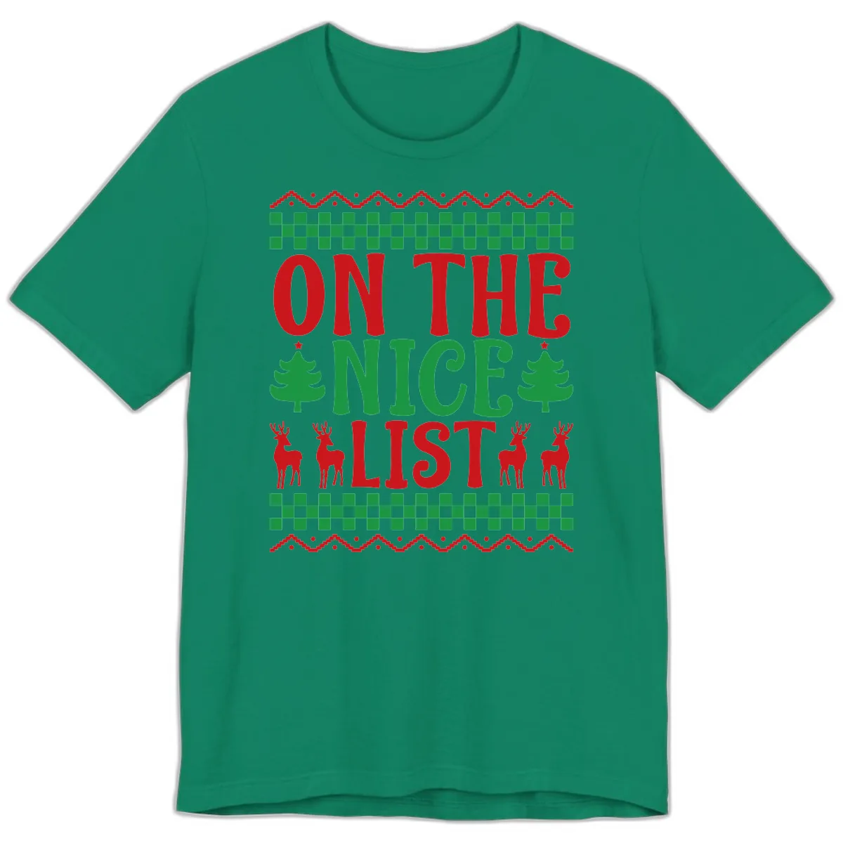 On The Nice List Christmas Premium T-Shirt in Kelly
