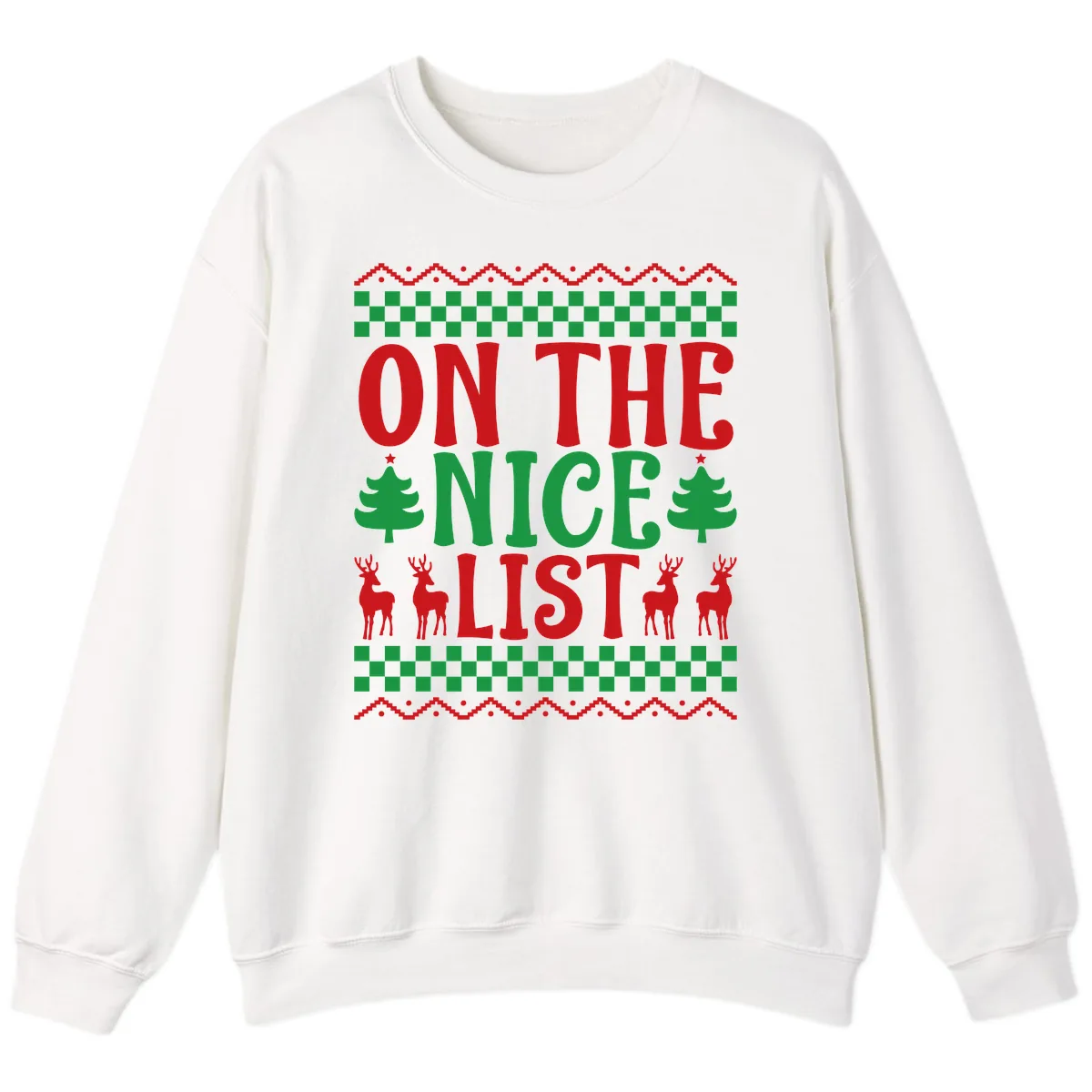 On The Nice List Christmas Sweatshirt in White