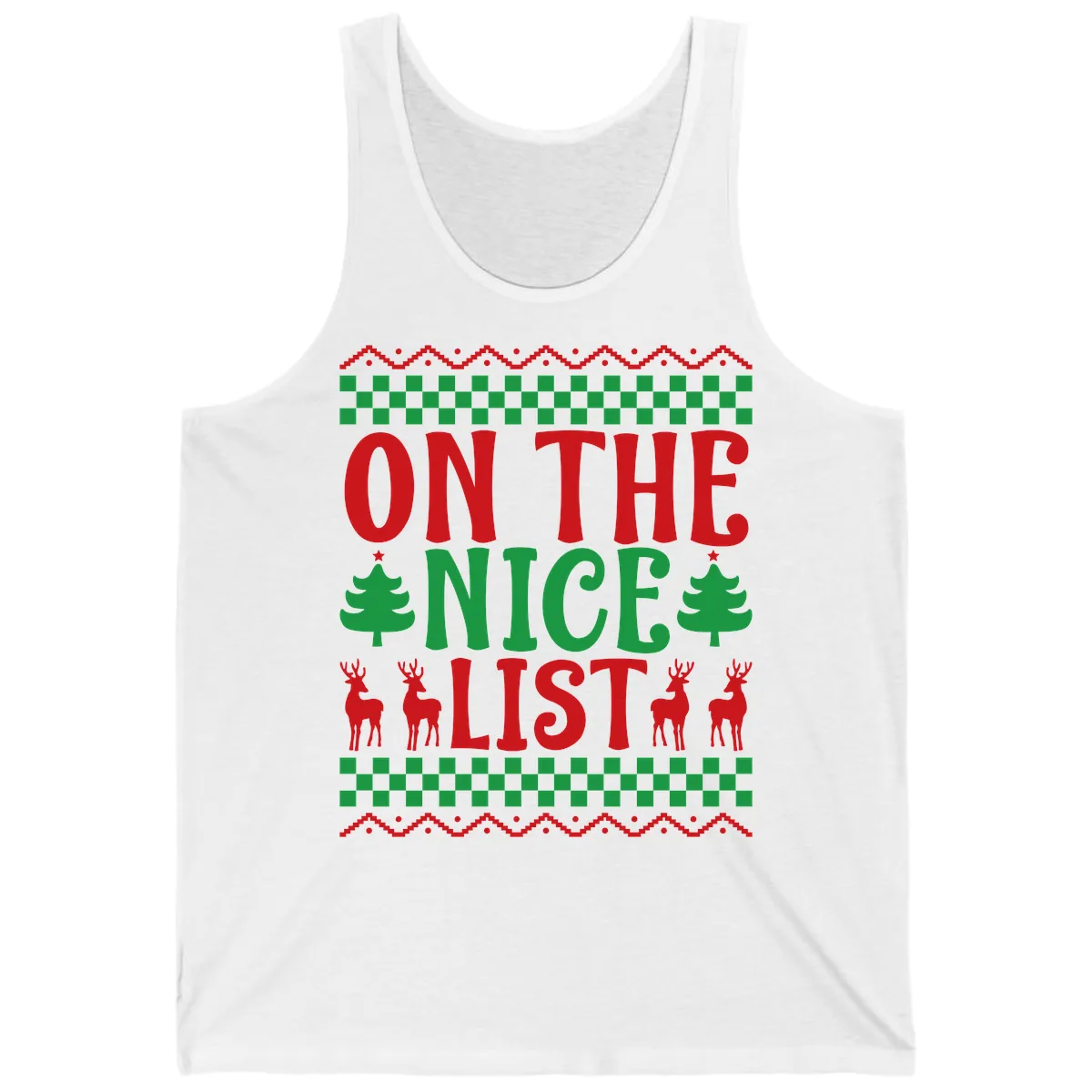 On The Nice List Christmas Tank in White