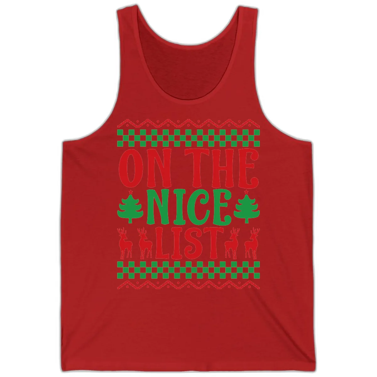 On The Nice List Christmas Tank in Red