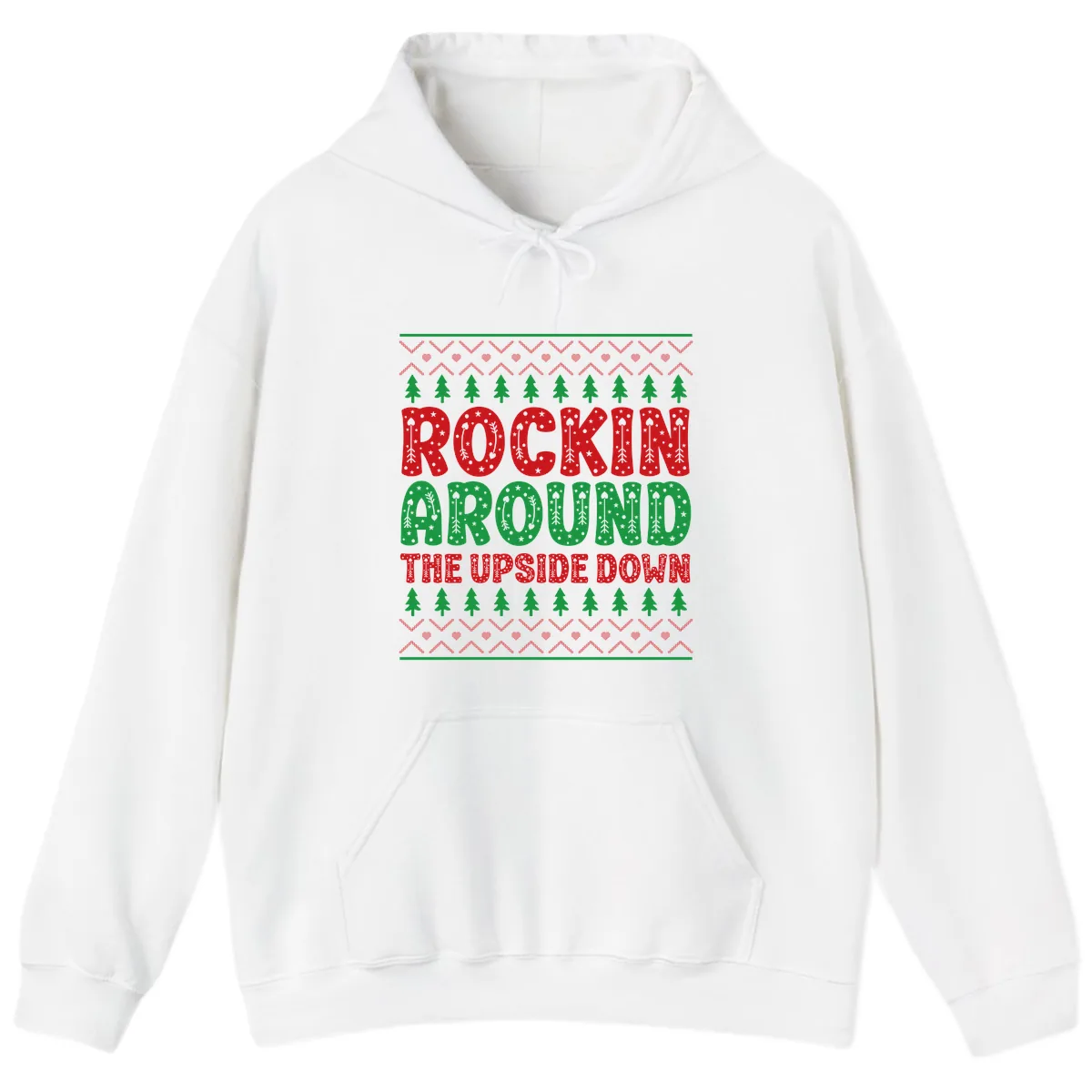 Rockin Around The Upside Down Hoodie in White