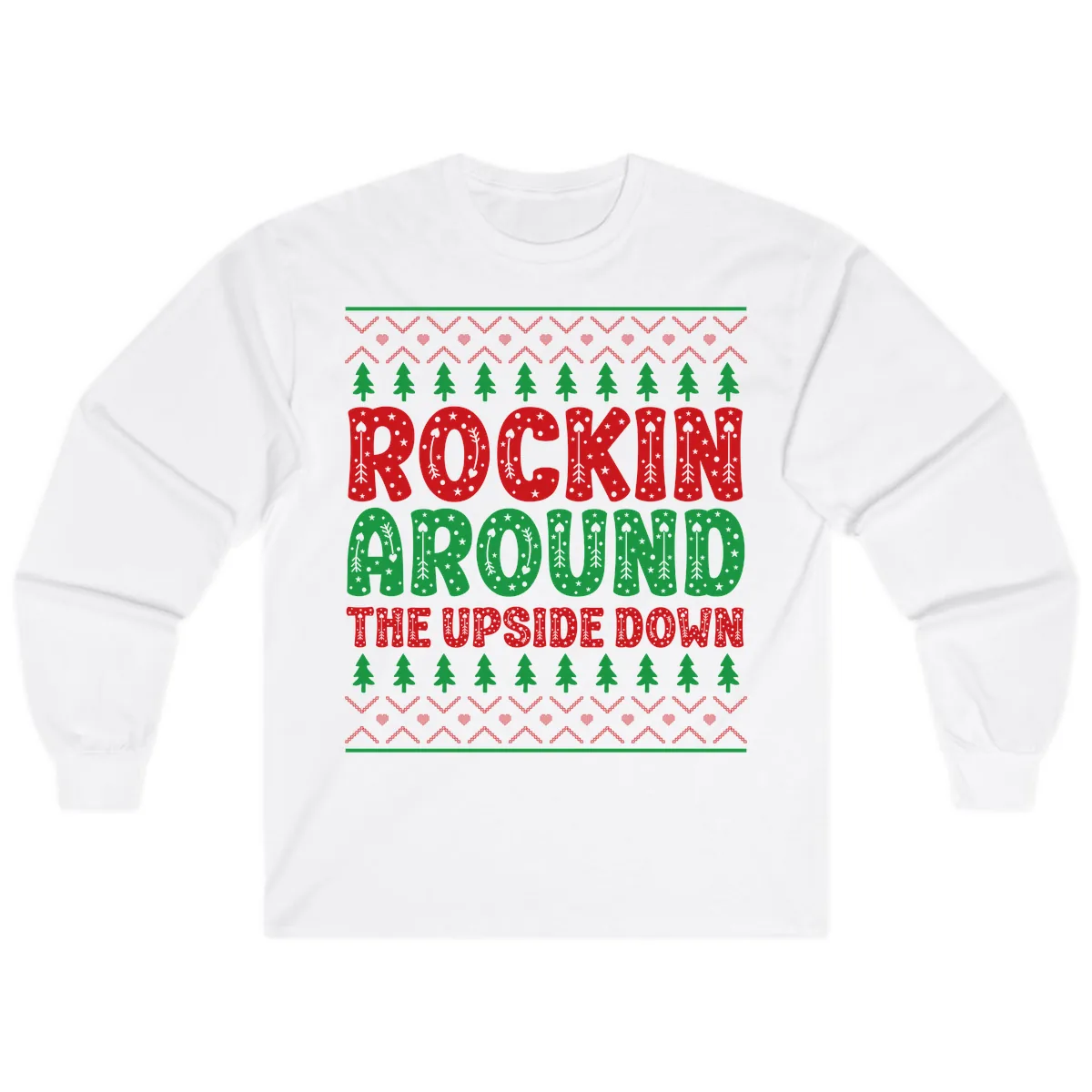 Rockin Around The Upside Down Long Sleeve in White