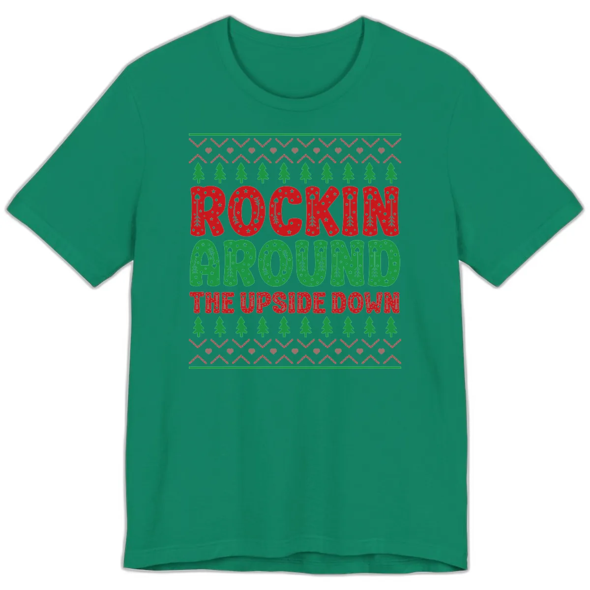 Rockin Around The Upside Down Premium T-Shirt in Kelly