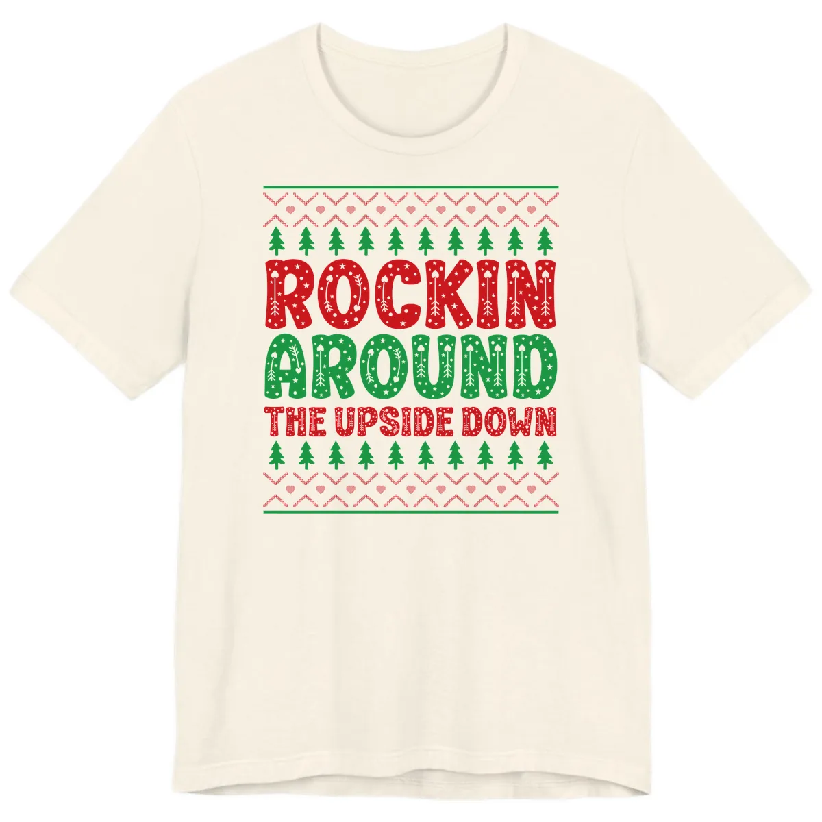 Rockin Around The Upside Down Premium T-Shirt in Natural
