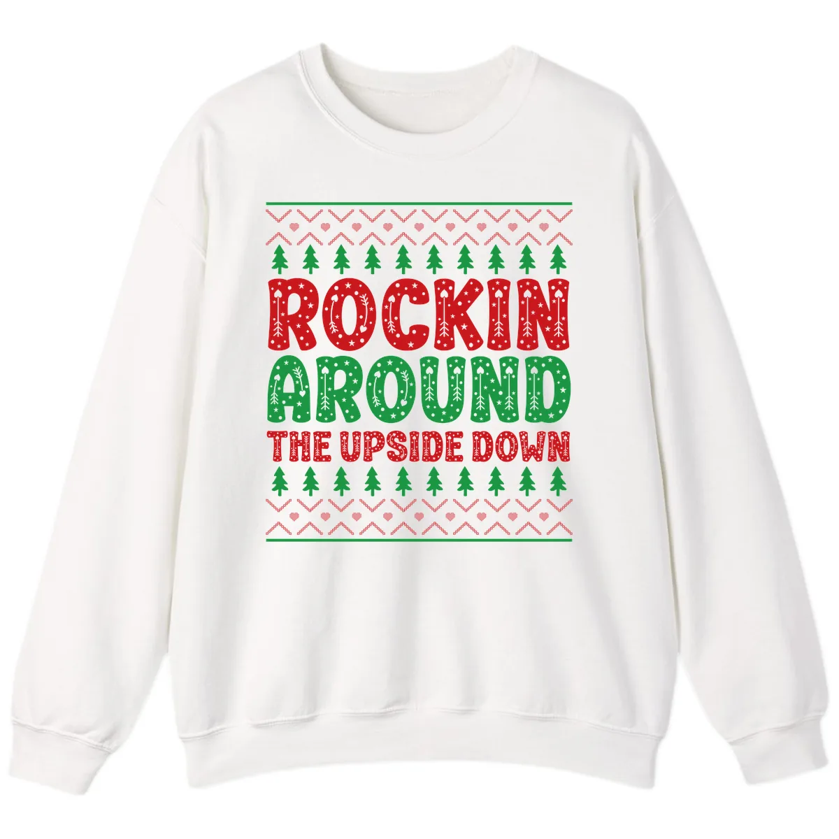 Rockin Around The Upside Down Sweatshirt in White