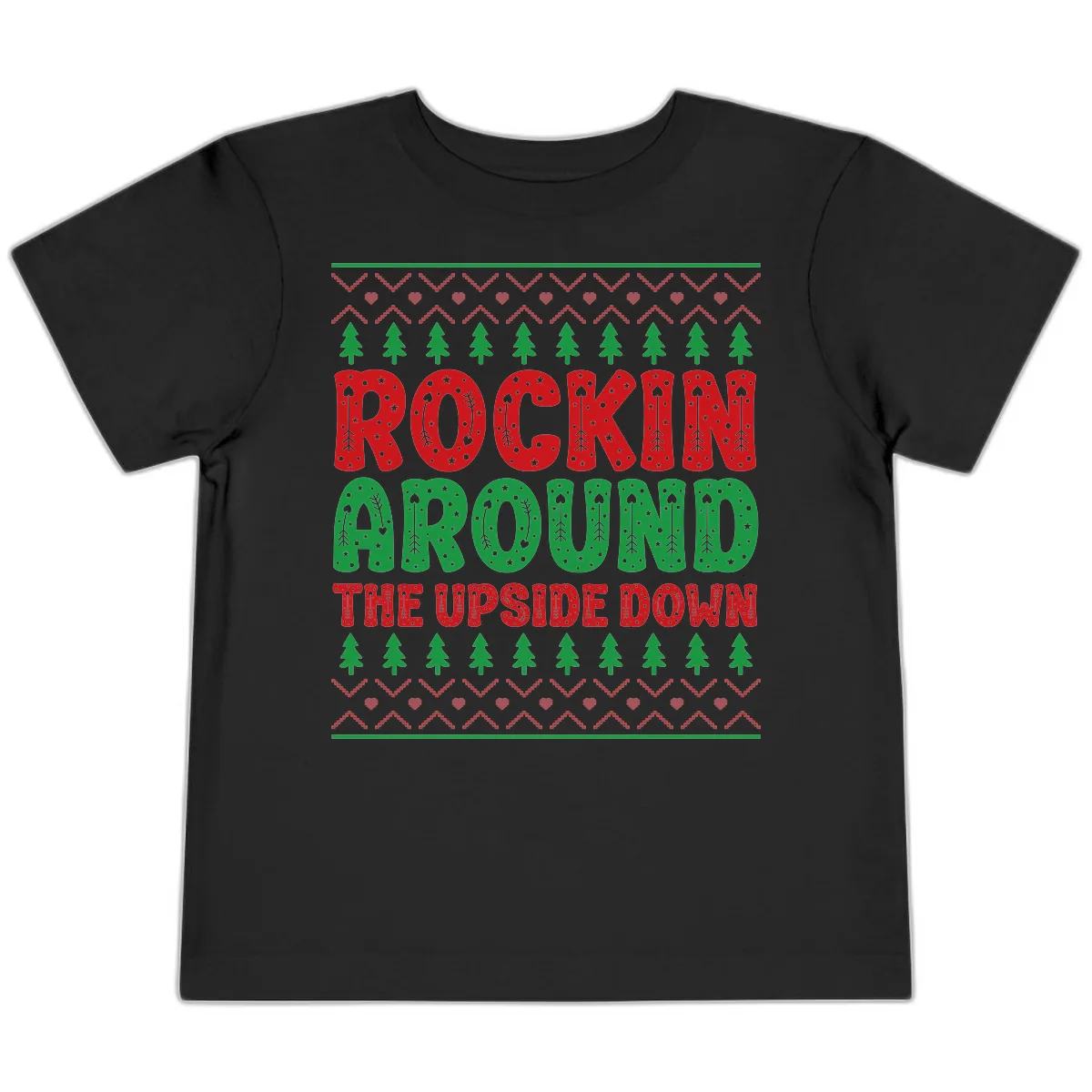 Rockin Around The Upside Down Toddler T-Shirt in Black