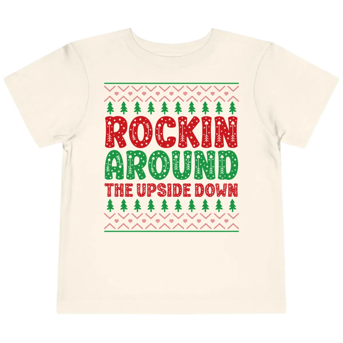 Rockin Around The Upside Down Toddler T-Shirt in Natural