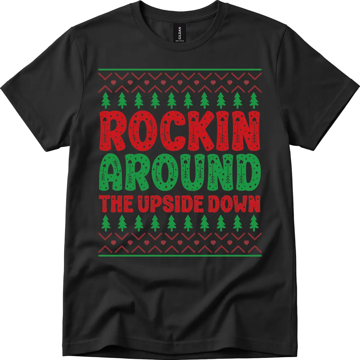 Rockin Around The Upside Down T-Shirt in Black
