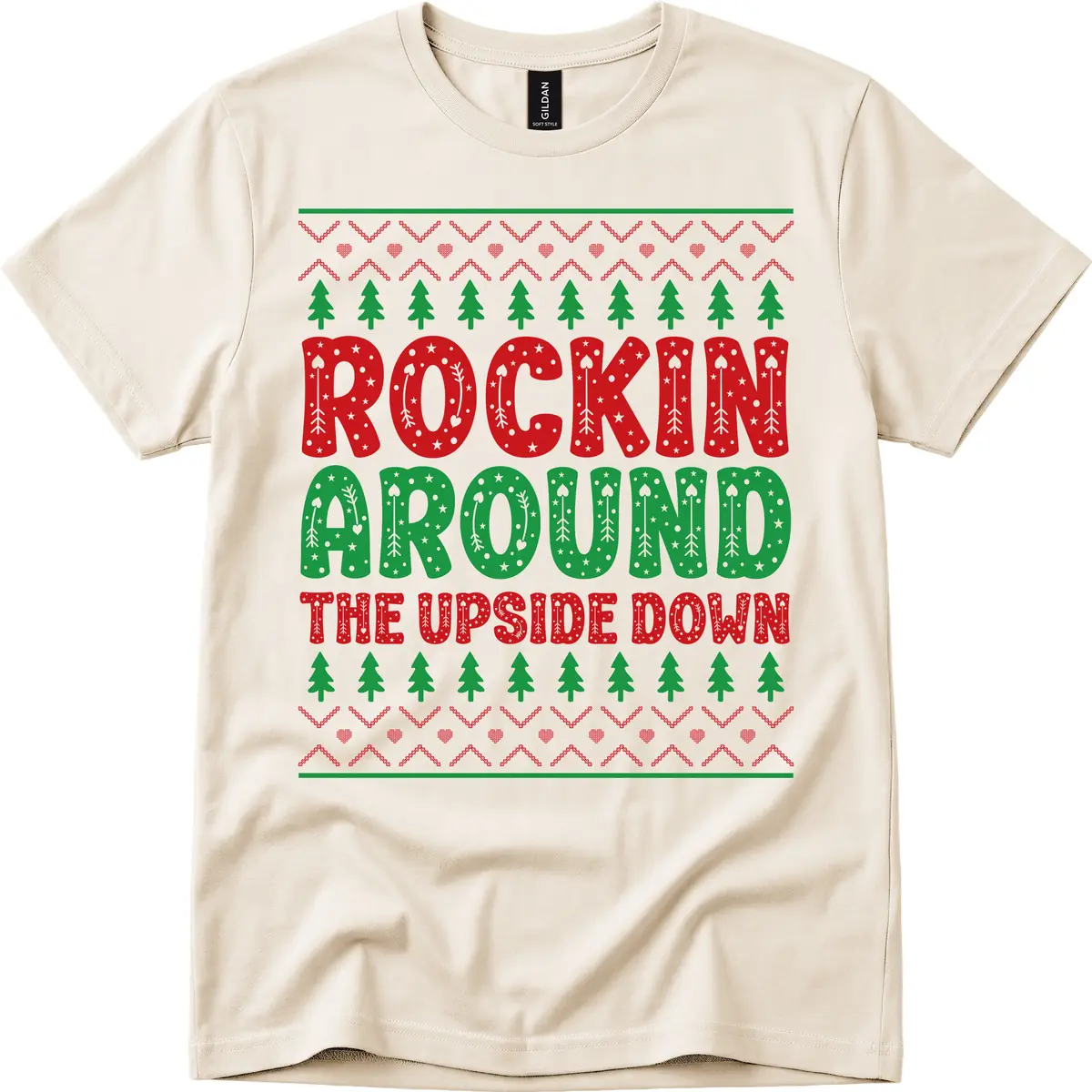 Rockin Around The Upside Down T-Shirt in Natural