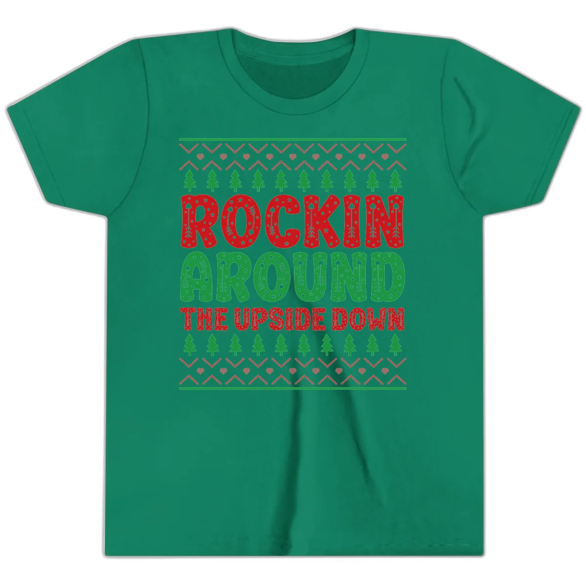 Rockin Around The Upside Down Youth T-Shirt in Kelly