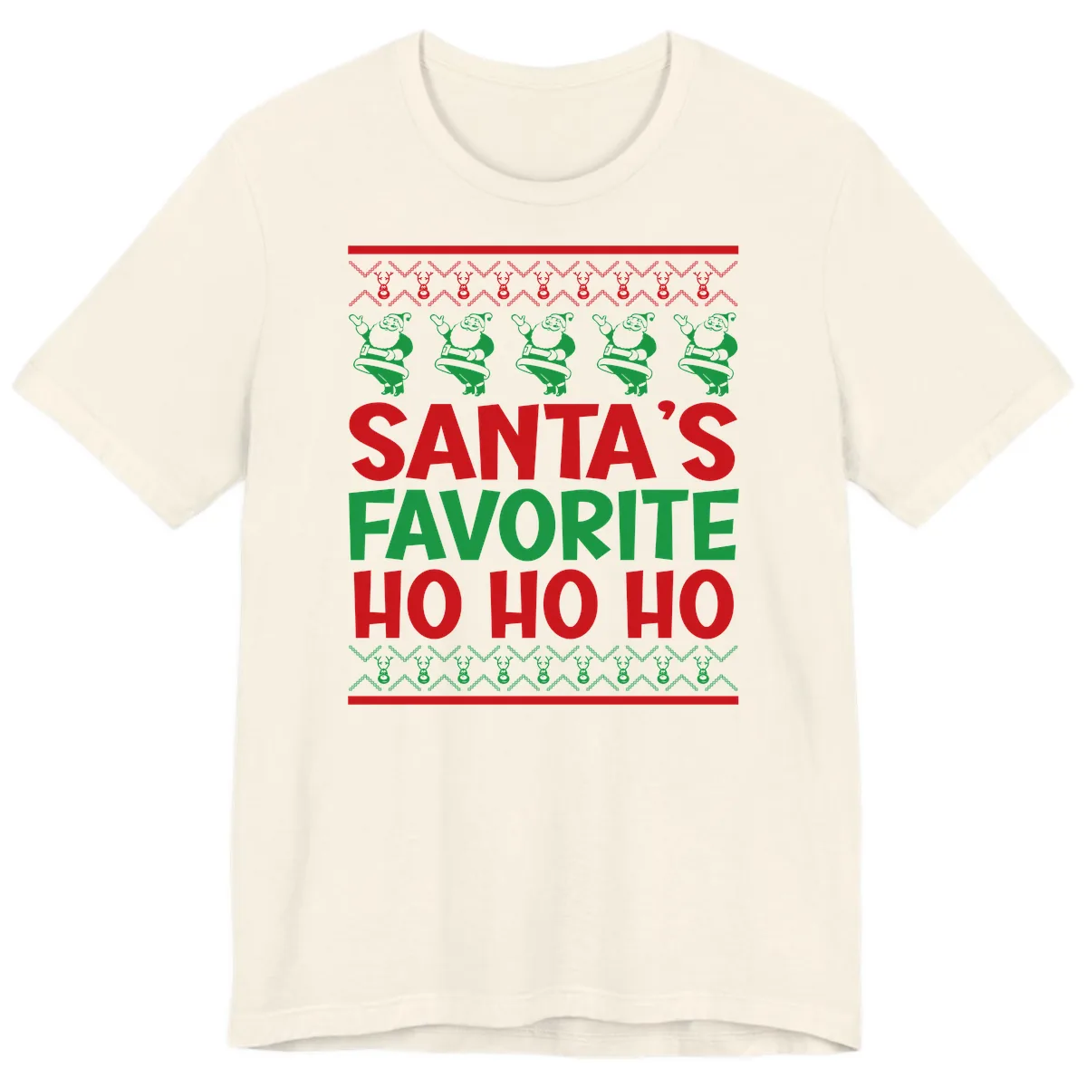 Santa's Favorite Ho Ho Ho T-Shirt Premium T-Shirt in Natural