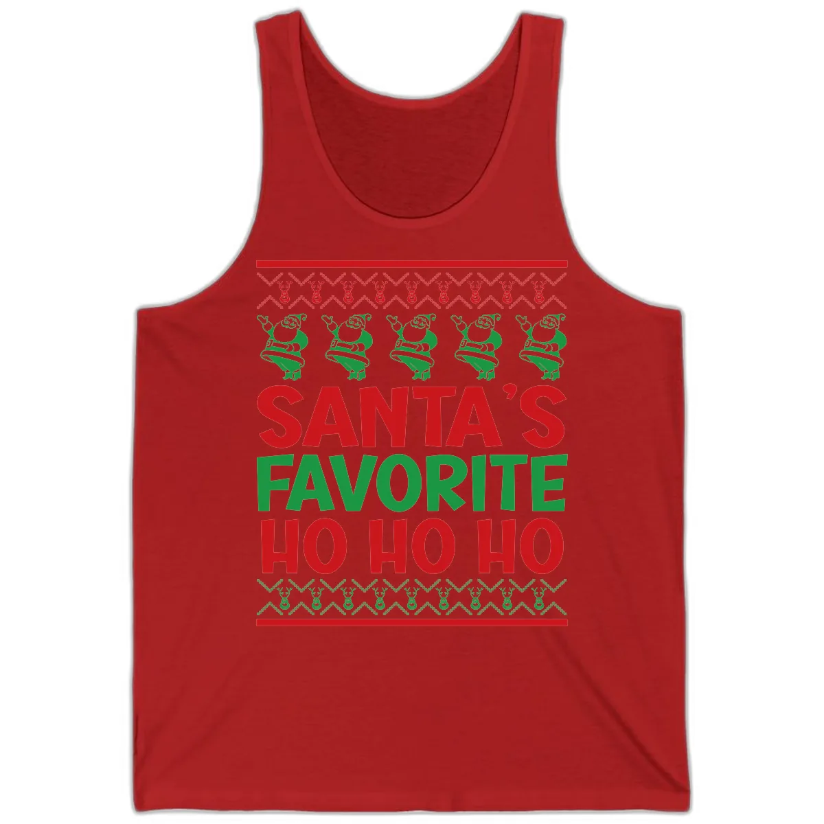 Santa's Favorite Ho Ho Ho T-Shirt Tank in Red