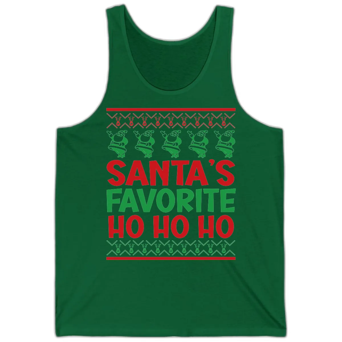 Santa's Favorite Ho Ho Ho T-Shirt Tank in Kelly